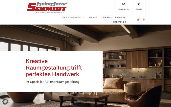 Screenshot of heimdecor-schmidt.de