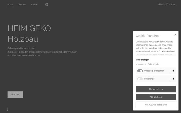 Screenshot of heimgekoholzbau.ch