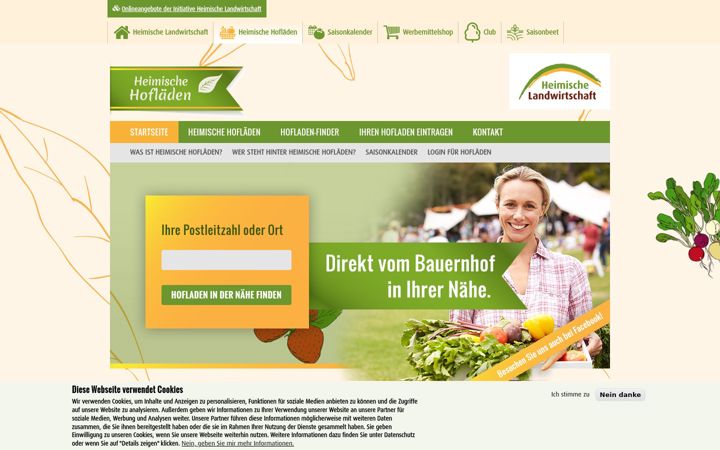 Screenshot of heimischehoflaeden.de