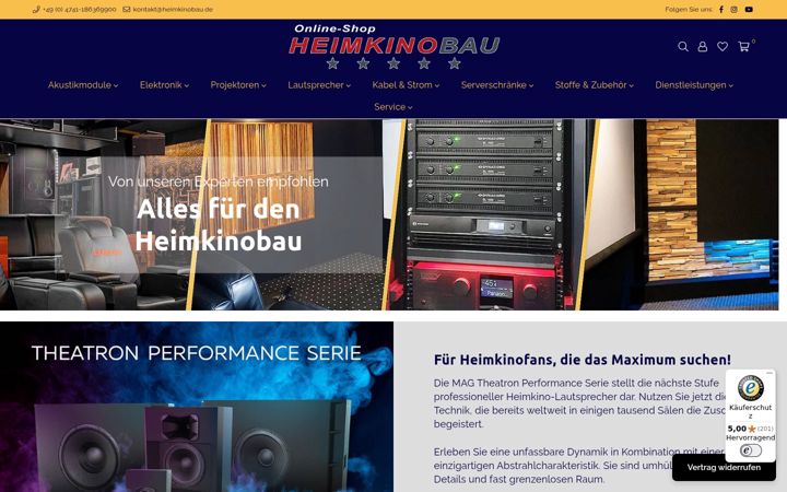 Captura de ecrã de heimkinobau-shop.de