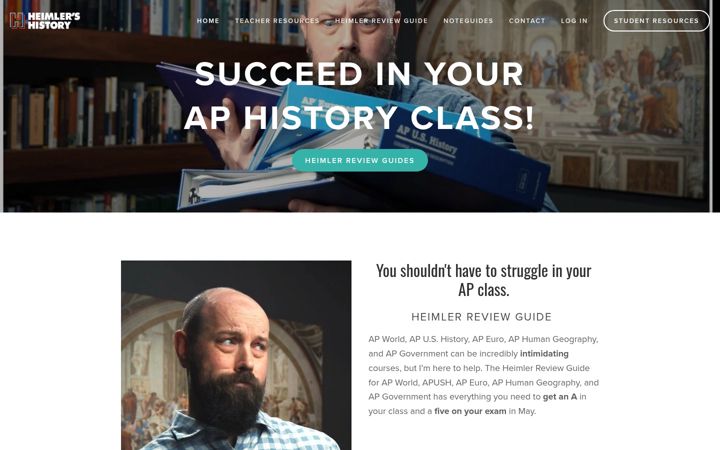 Screenshot of heimlershistory.com