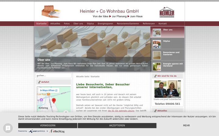 Screenshot of heimlerwohnbau.de
