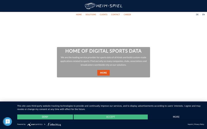 Screenshot of heimspiel.de