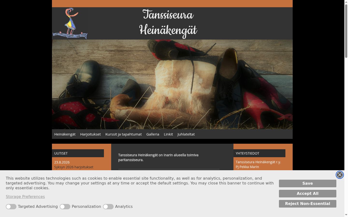 Screenshot del banner di consenso mostrato prima di qualsiasi interazione
