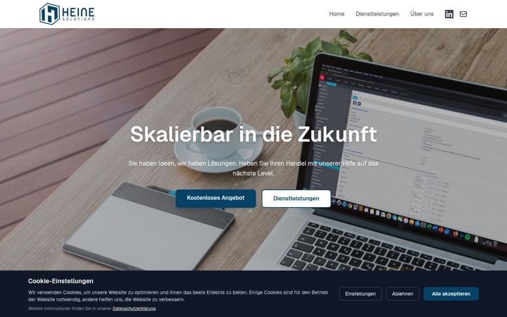 Snímek obrazovky heine-solutions.de