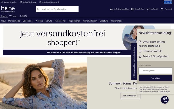 Screenshot stránky heine.de