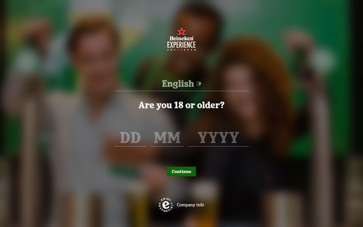 Screenshot of heinekenexperience.com