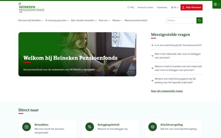 Captură de ecran a heinekenpensioenfonds.nl