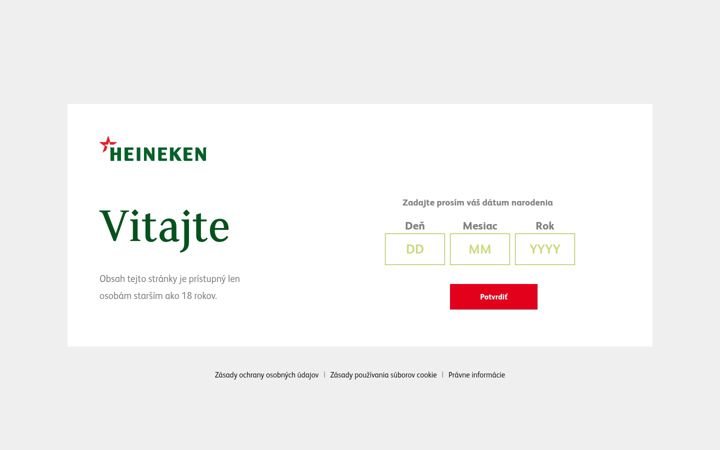 Screenshot of heinekenslovensko.sk