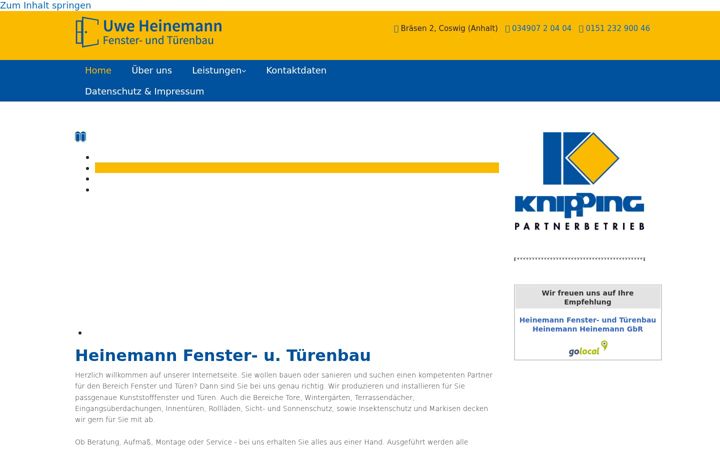 Captura de pantalla de heinemann-fensterbau.de