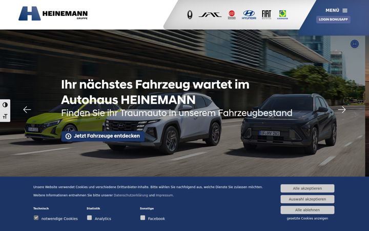 Screenshot of heinemann-gruppe.de