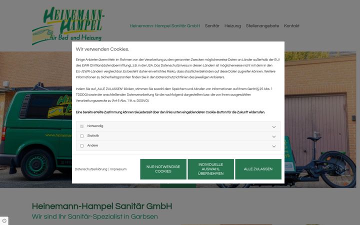 Screenshot of heinemann-hampel.de