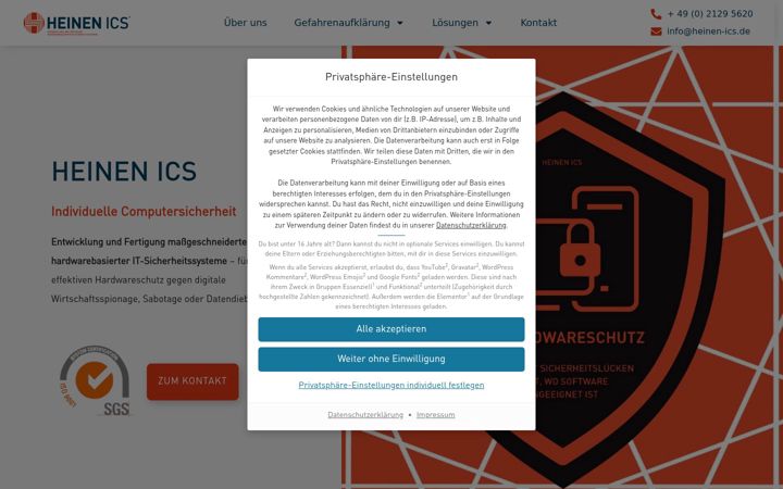 Screenshot of heinen-ics.de
