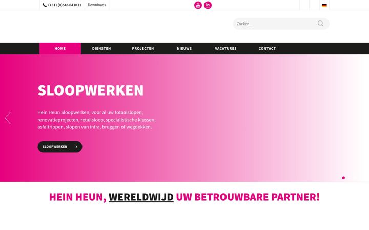 Screenshot stránky heinheun.nl