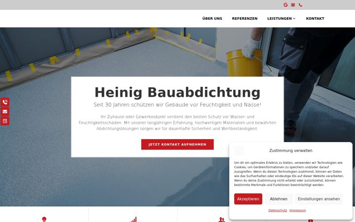 Ekrano kopija heinig-bauabdichtung.de