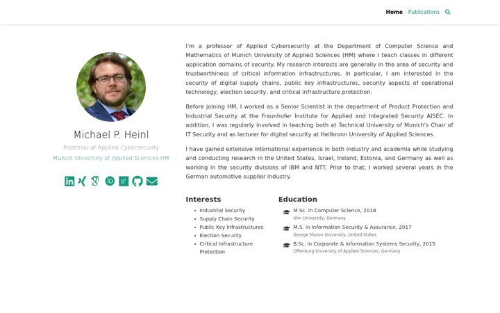 Screenshot of heinl.net
