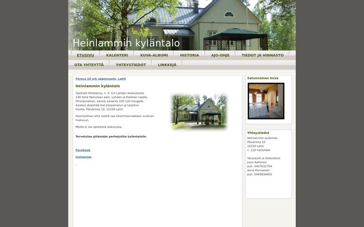 Screenshot of heinlamminkylantalo.net