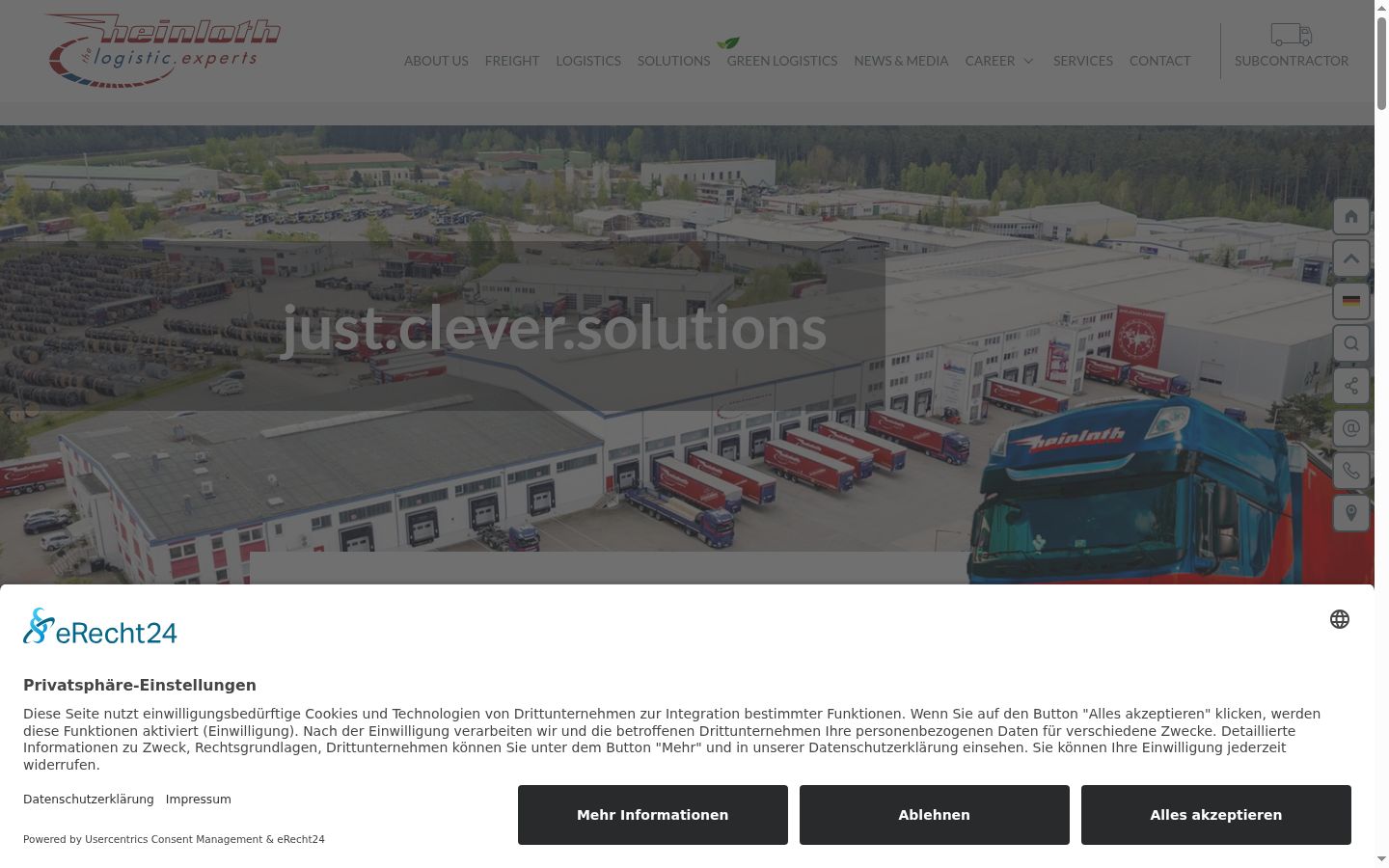 Screenshot des Einwilligungsbanners vor jeglicher Interaktion