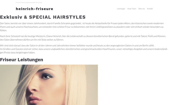 Screenshot of heinrich-friseure.de