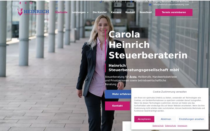 Screenshot of heinrich-steuerberatung.com