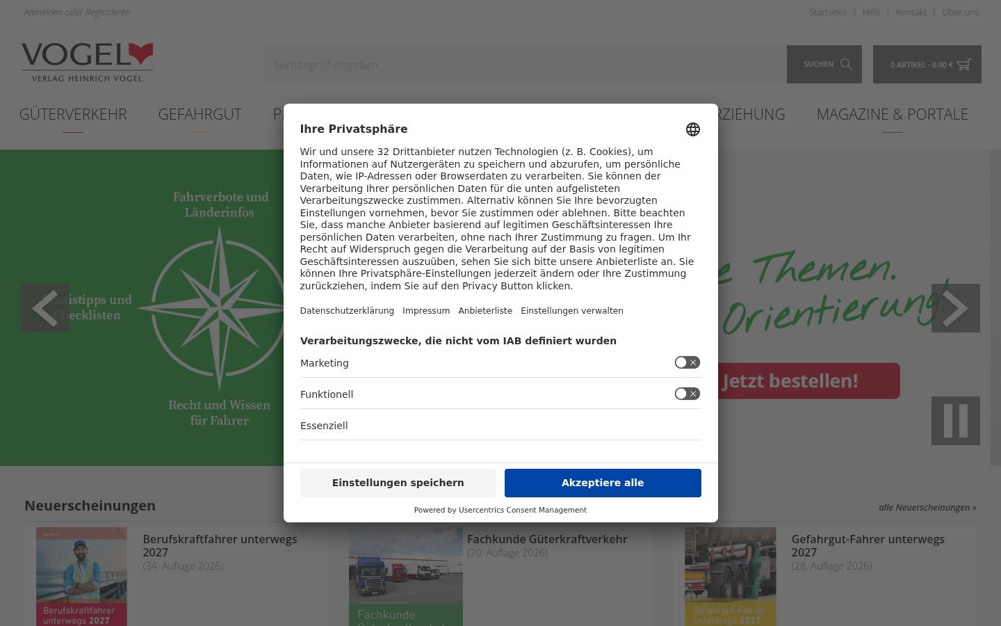 Zrzut ekranu banera zgody wyświetlanego przed jakąkolwiek interakcją
