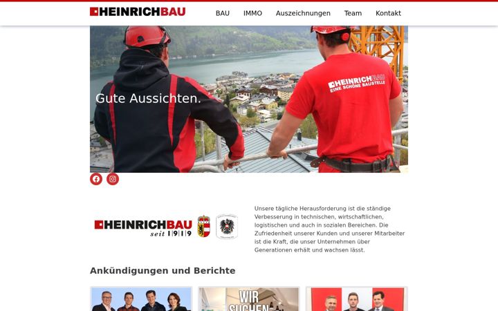 Screenshot of heinrichbau.at