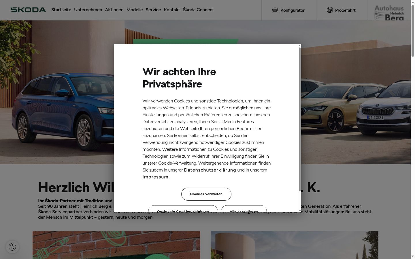 Zrzut ekranu banera zgody wyświetlanego przed jakąkolwiek interakcją