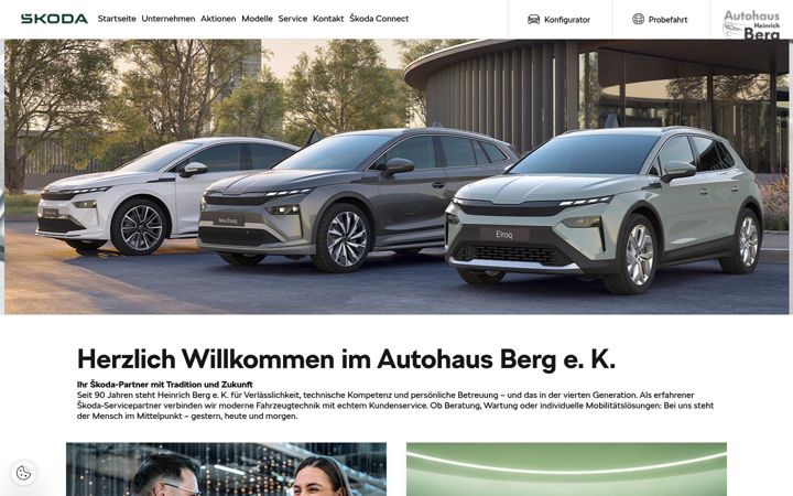 Screenshot of heinrichberg.skoda-auto.de