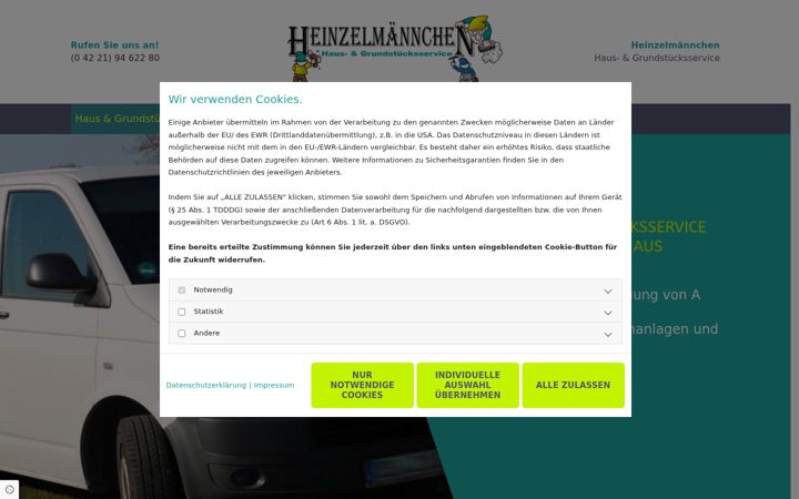 Zrzut ekranu heinzelmaennchen-delmenhorst.de