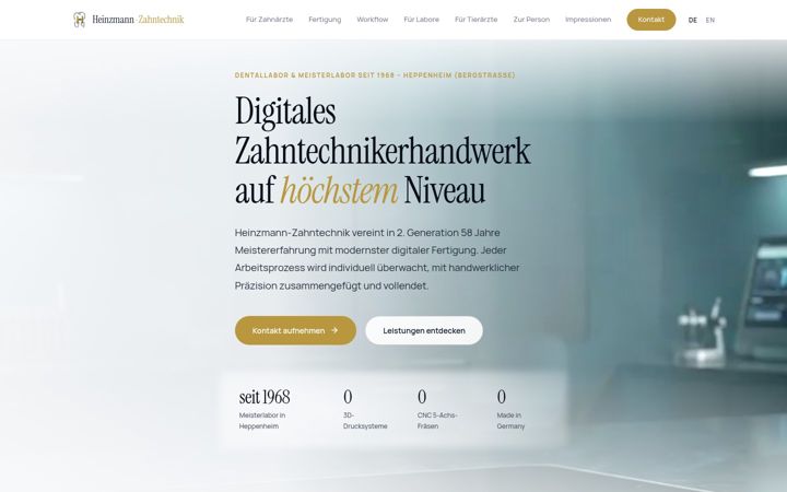 Screenshot of heinzmann-zahntechnik.de