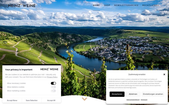 Screenshot of heinzweine.ch
