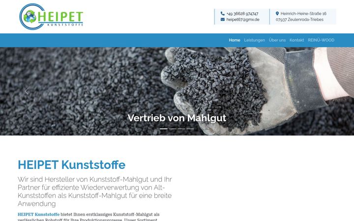 Screenshot of heipet-kunststoffe.de