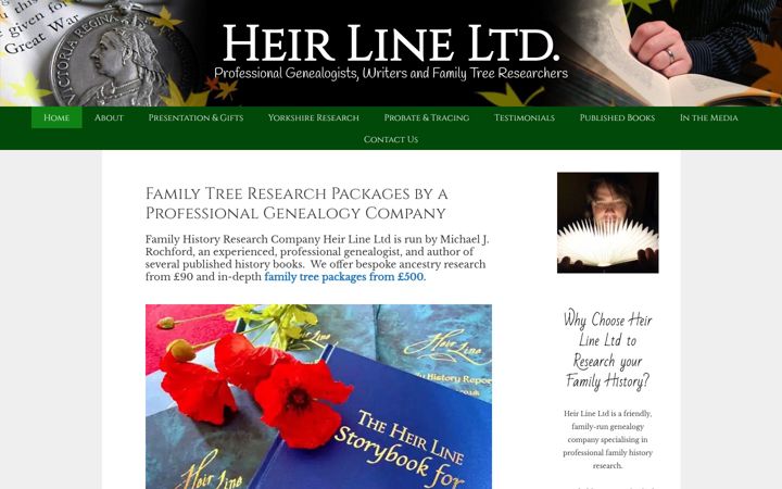 Screenshot of heir-line.co.uk