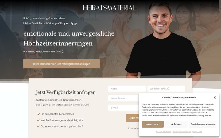 Screenshot of heiratsmaterial.de