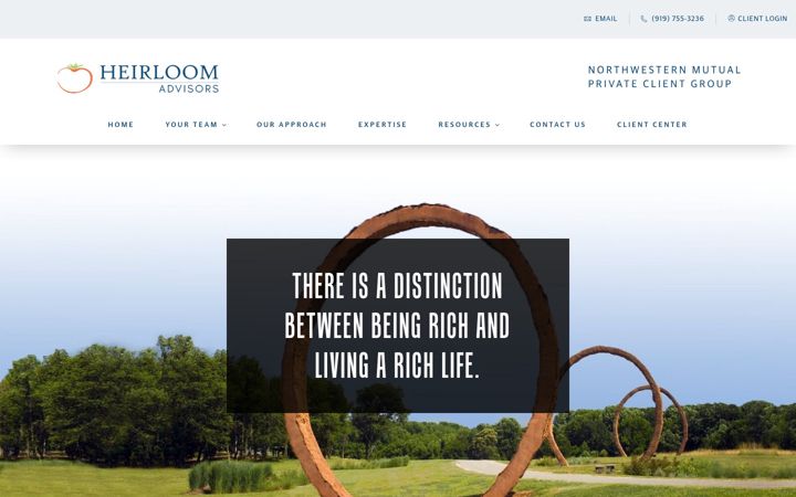 Screenshot of heirloomadvisors.com
