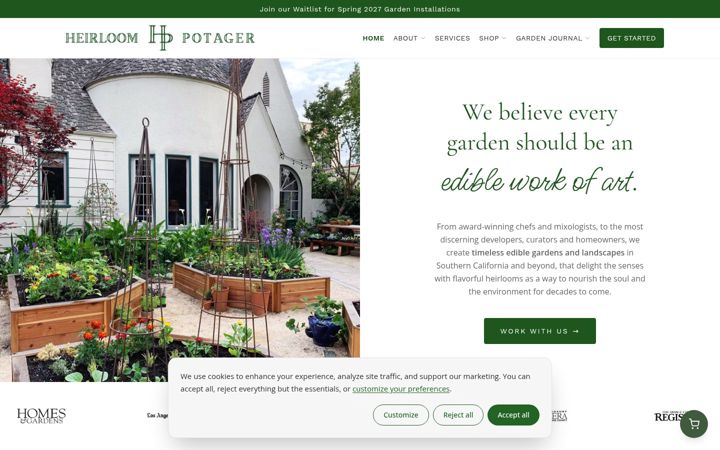 Screenshot of heirloompotager.com