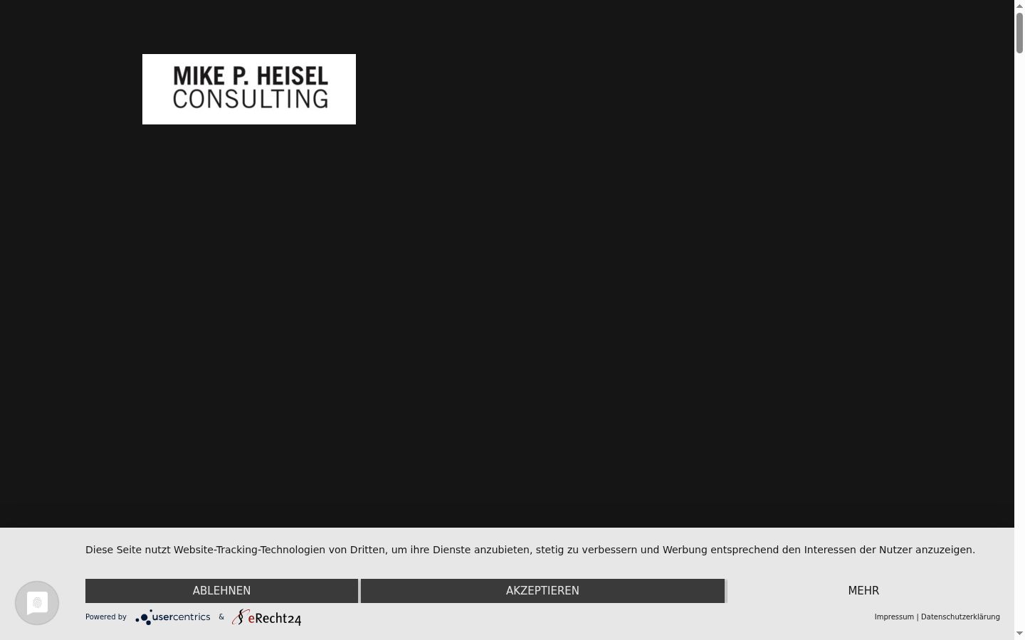 Skärmbild av samtyckesbannern som visades före någon interaktion