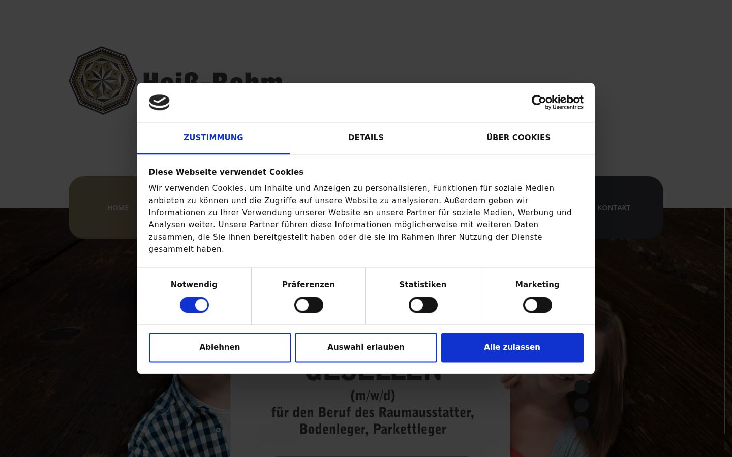 Képernyőkép a bármilyen interakció előtt megjelenő hozzájárulási bannerről