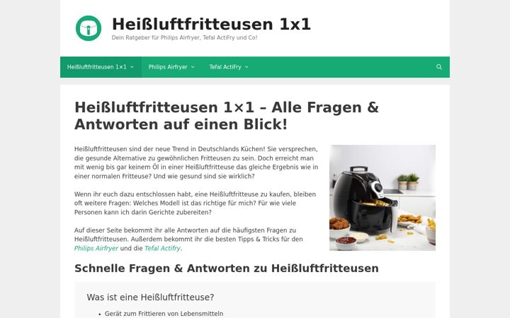 Zrzut ekranu heissluftfritteuse-tipps.de