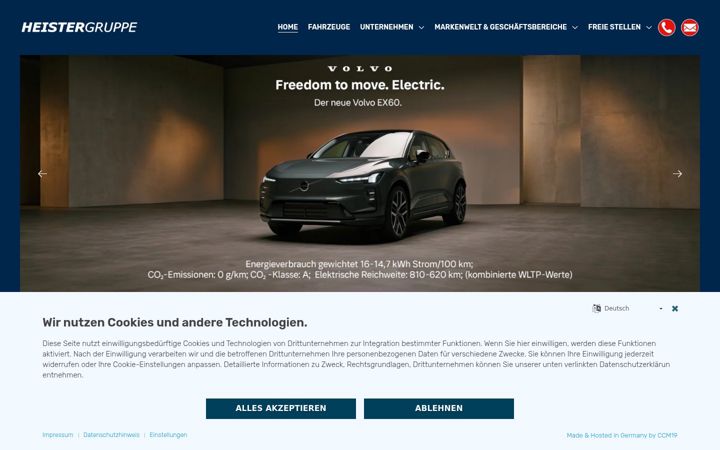 Screenshot of heistergruppe.de