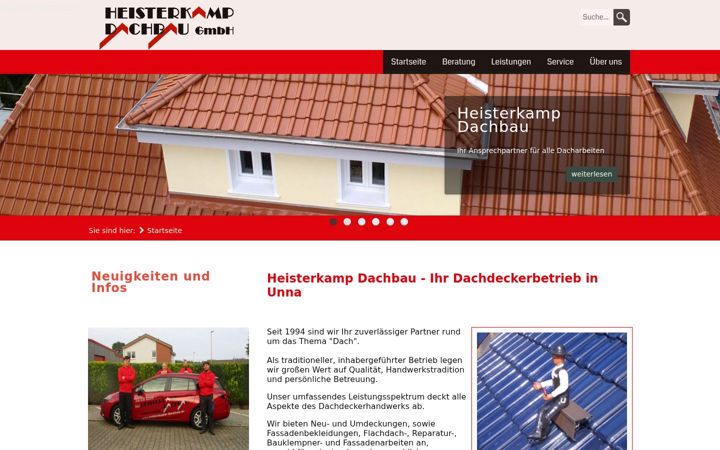 Screenshot of heisterkamp-dachbau.de