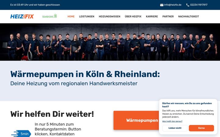 Screenshot of heizfix.de