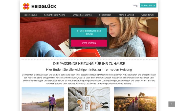 Screenshot of heizglueck.de