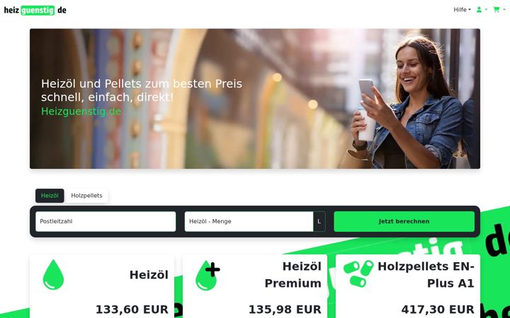 Screenshot of heizguenstig.de