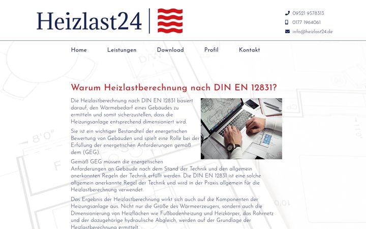 Screenshot of heizlast24.de