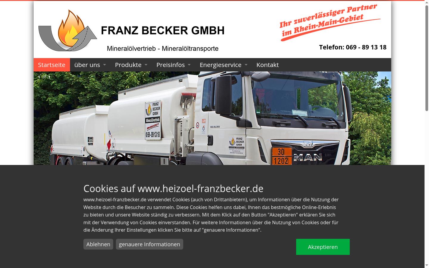 Screenshot van de toestemmingsbanner zoals getoond vóór enige interactie