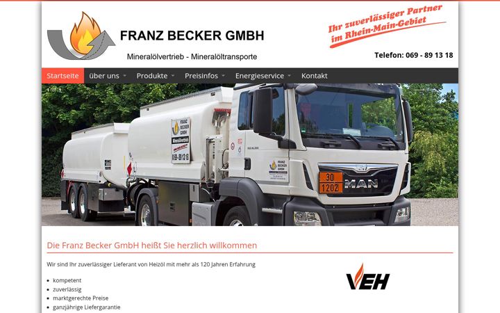 Screenshot του heizoel-franzbecker.de