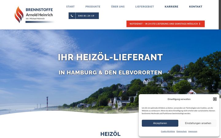 Screenshot of heizoel-heinrich.de