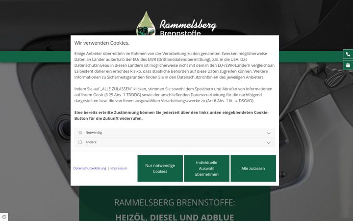 Screenshot του heizoel-rammelsberg.de