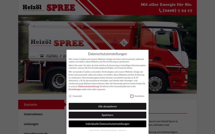 Screenshot of heizoel-spree.de